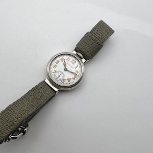 1917 Waltham Depollier Sterling Silver Trench Watch - Rare 12 O'Clock Crown WWI Era Timepiece