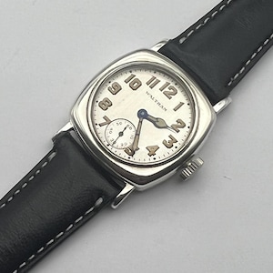 1914 Depollier Trench Watch, 7 Jewels, Restored. Rare Extraordinary 18 Grams Sterling Silver Cushion Case