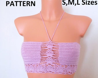 Crochet Bikinis, Vintage Halter Top Pattern, Pineapple Crochet PDF, Instant Download, Handmade Tops, Gypsystyle Clothing, TheEtsies