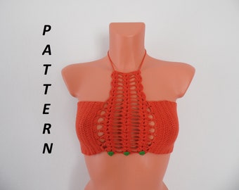 Crochet Halter Top Pattern, Crochet Bikinis, Tops, Crop Top Pattern Pdf