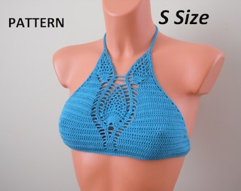 Top all'uncinetto, top, top bikini, modello top corto bustier -1