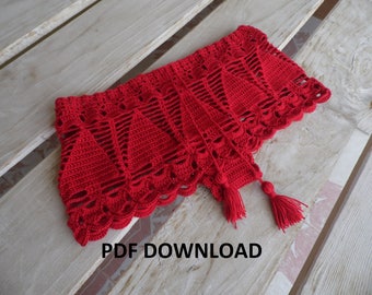Crochet Shorts Pattern, Cristmas Panties, Bottom PDF Download