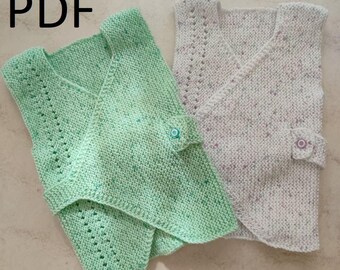 Knit Baby Vest Pattern, waistcoat pattern 1- 1,5 years pattern
