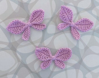 Crochet Bow Pattern, Knit Applique PDF, Chunky Girl Hair Clasp, DIY Bow, Dickey Bow Instant Download