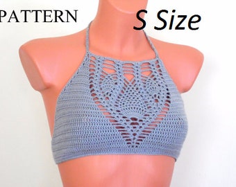 Crochet Halter Top Pattern, Halter Top Pattern, Bikini Top Pattern, Crop Top Pattern, Bustier Pattern