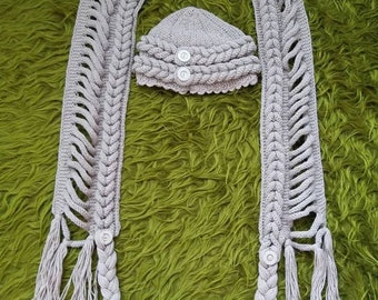 Scarf and Hat Pattern, Rapunzel Scarf Pattern, Wrap Pattern