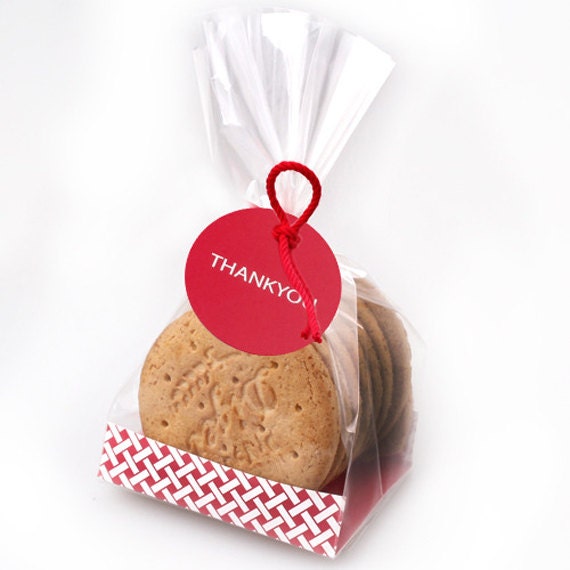 5 x Cookie box / Red Favor Bags Tray Set/ gift bags/ Etsy