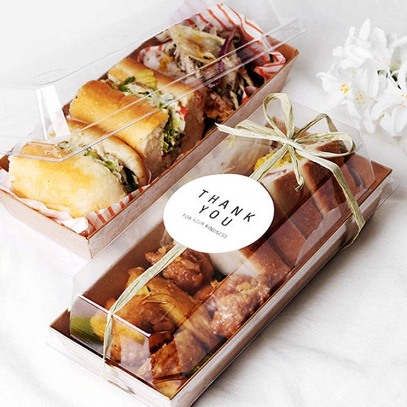 5 x Sandwich Box / Kraft Food Box / Small Box / Disposable box Etsy