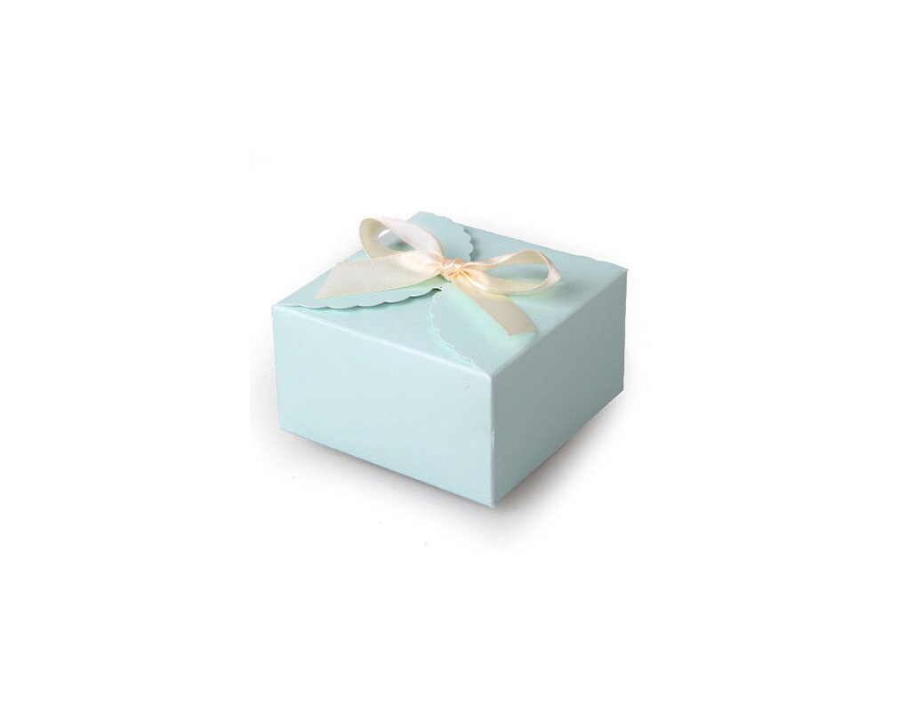 Color boxes / Small / Plain / Mint / Box with lid / Ribbon Etsy