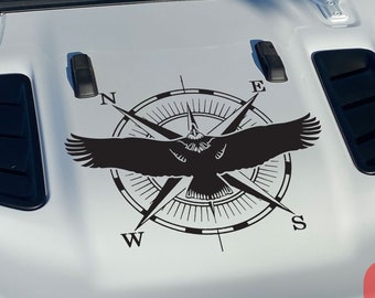 Compass Rose Eagle Vinyl Decal