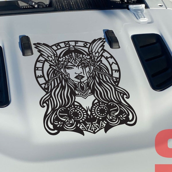 Shieldmaiden, Valkyrie, Viking Warrior Freya Vinyl Decal for car truck jeep wrangler