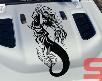 Mermaid Vinyl Decal for car truck or Jeep Wrangler - Gladiator