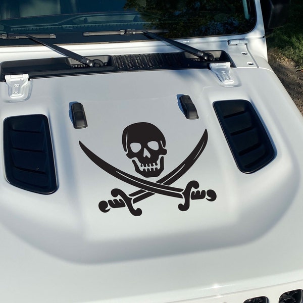 Skull and Swords Crossbones Vinyl Decal Pirate Jolly Roger