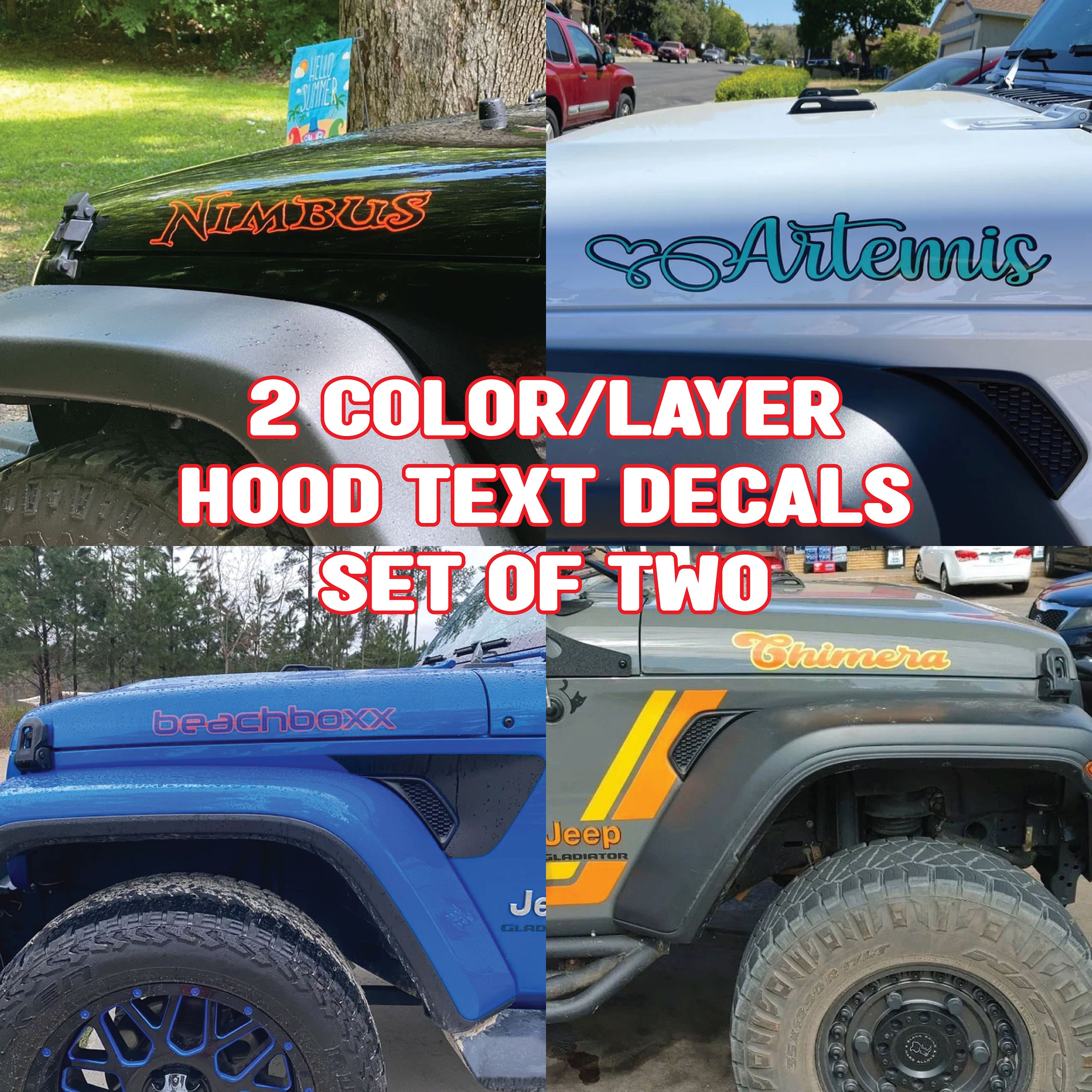 20 2 Color Outline Custom Text Hood Decals set of Two - Etsy 20 2 Color Outline Custom Text Hood Decals set of Two - Etsy
