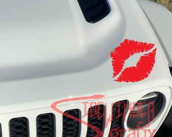 Lips Lipstick Kiss Vinyl Decal for car truck Gladiator or Jeep Wrangler