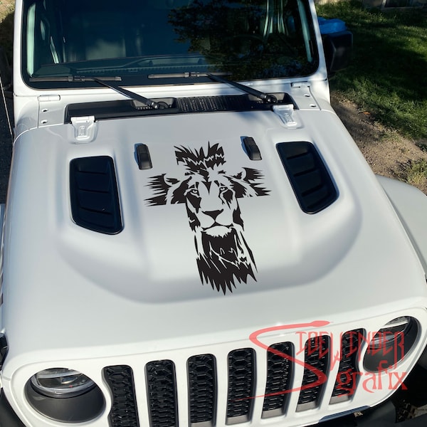 Lion Cross Vinyl Decal