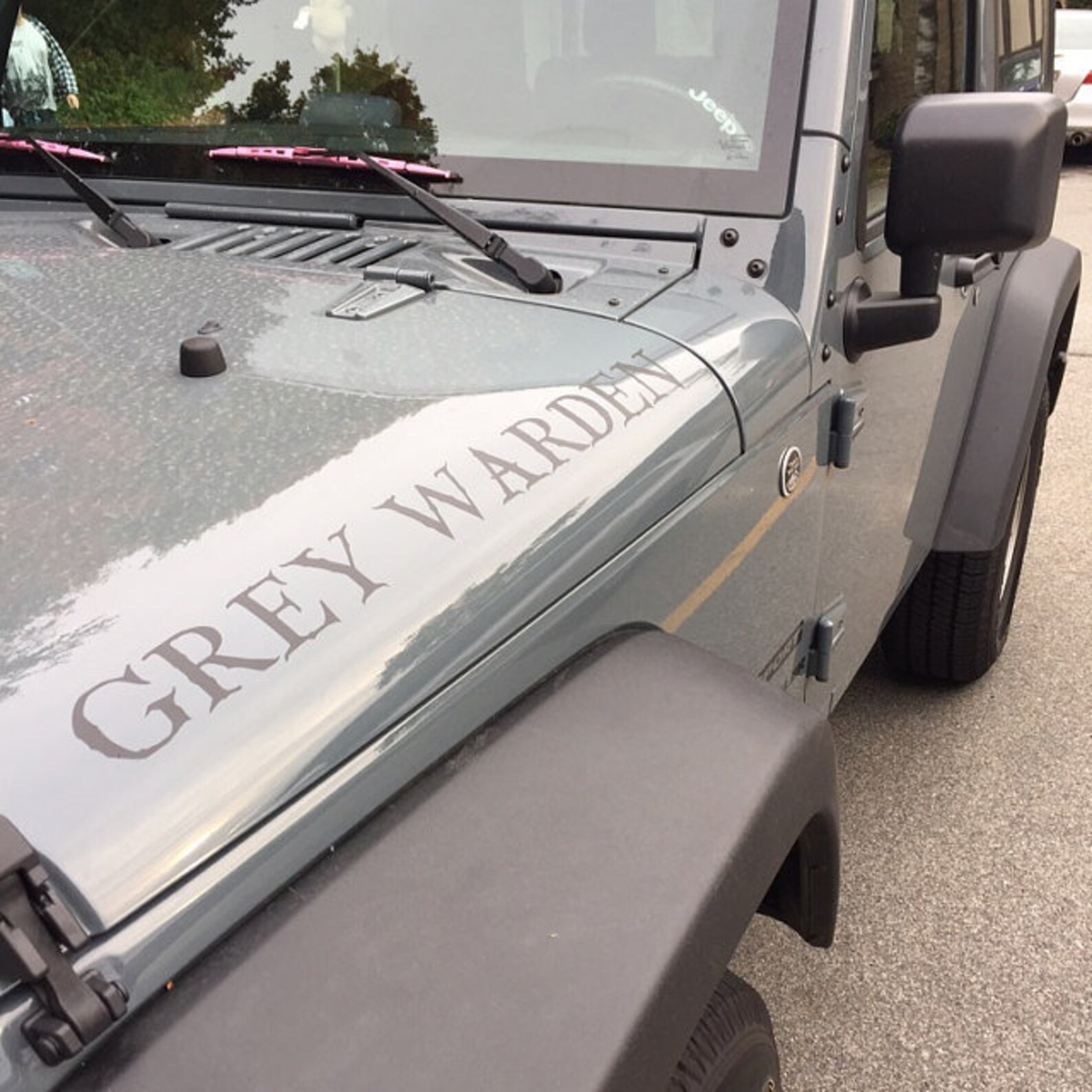 Custom Text Jeep Wrangler Hood Decals set of Two Choose Font Etsy