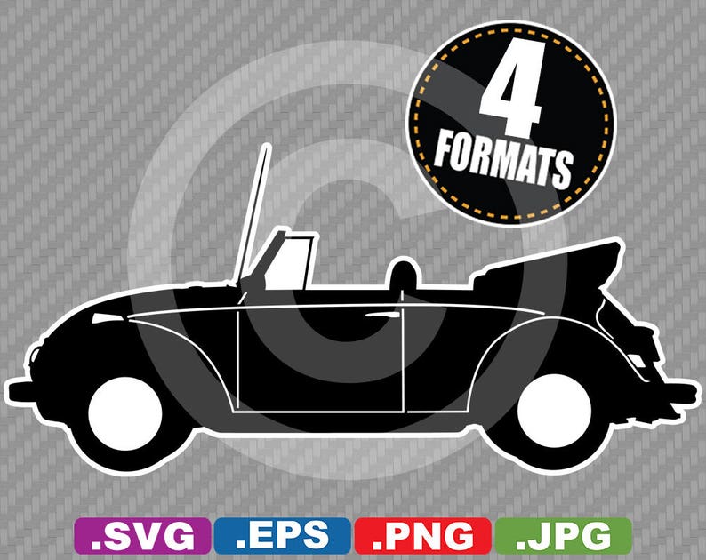 Download 1971 Classic / Antique Convertible Clip Art Image SVG | Etsy