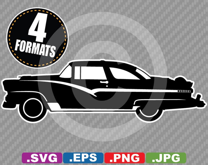 Download 1956 Classic / Antique Car Clip Art Image SVG cutting file | Etsy