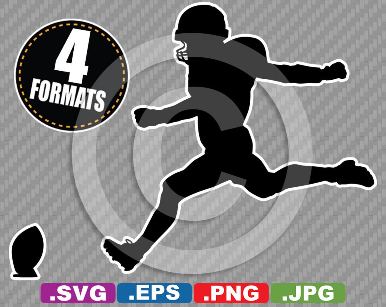 Youth Football Clip Art Image SVG Cutting File Plus Eps Etsy UK