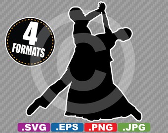 Ballroom Dance Clip Art - Fichier de découpe SVG Plus eps (vecteur), jpg, & png - TÉLÉCHARGEMENT INSTANTANÉ - inclut une licence d’utilisation commerciale