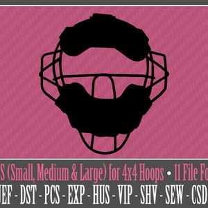 Baseball / Softball - Catcher / Umpire Mask - Machine Embroidery Files - 3 Sizes - 4x4 Hoop - 11 Popular Formats - INSTANT DOWNLOAD