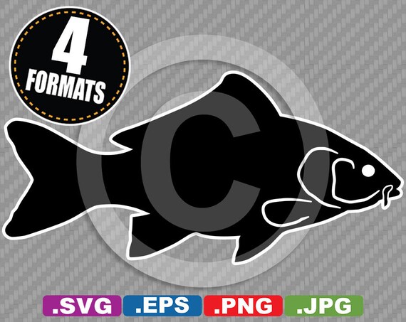 Carp Fish Clip Art Image Svg Cutting File Plus Eps Vector Etsy