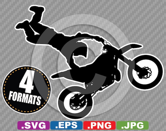 Motocross Dirt Bike Clip Art Image Svg Cutting File Plus Etsy