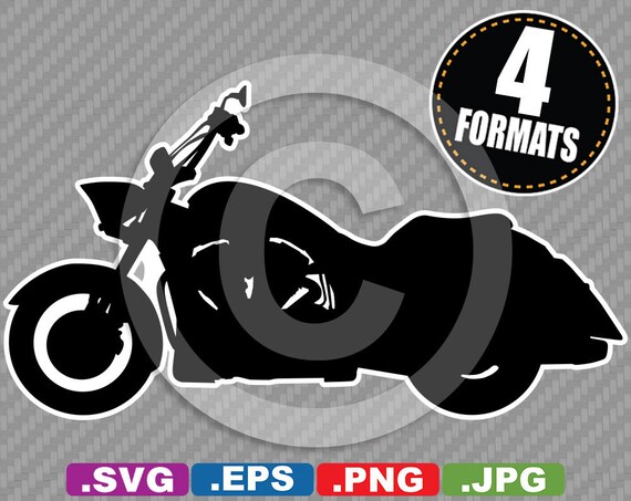 Cruiser Motorcycle Clip Art Image Svg Cutting File Plus Eps Etsy