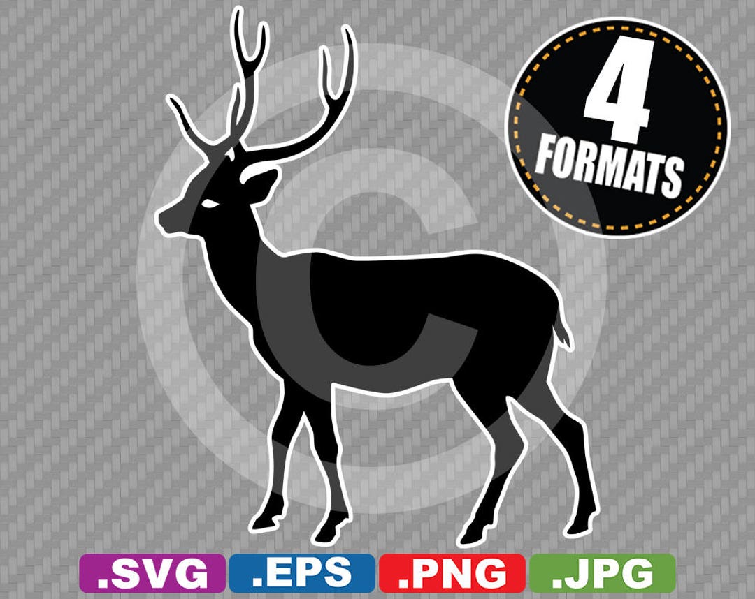 Deer / Buck Clip Art - SVG Cutting File Plus Eps (vector), Jpg, & Png ...