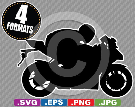 Sport Bike With Rider Clip Art Image Svg Cutting File Plus Etsy