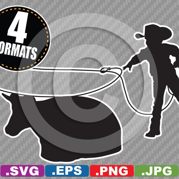 Dummy Roping / Cowboy / Rodeo Clip Art Image - SVG cutting file Plus eps, jpg, & png - INSTANT DOWNLOAD - includes Commercial Use License