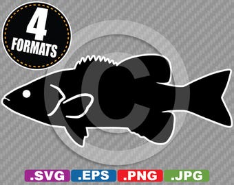 Smallmouth Bass Fish Clip Art Image - SVG cutting file Plus eps (vector), jpg, & png - INSTANT DOWNLOAD - includes Commercial Use License