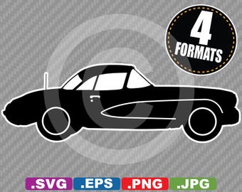 1957 Classic / Antique Sports Car Clip Art Image - SVG cutting file Plus eps, jpg, & png -INSTANT DOWNLOAD- includes Commercial Use License