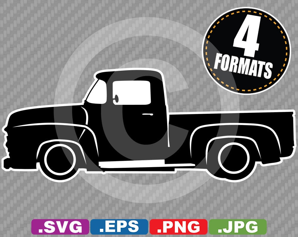 Download 1956 Classic/Antique Pickup Truck Clip Art Image SVG ...