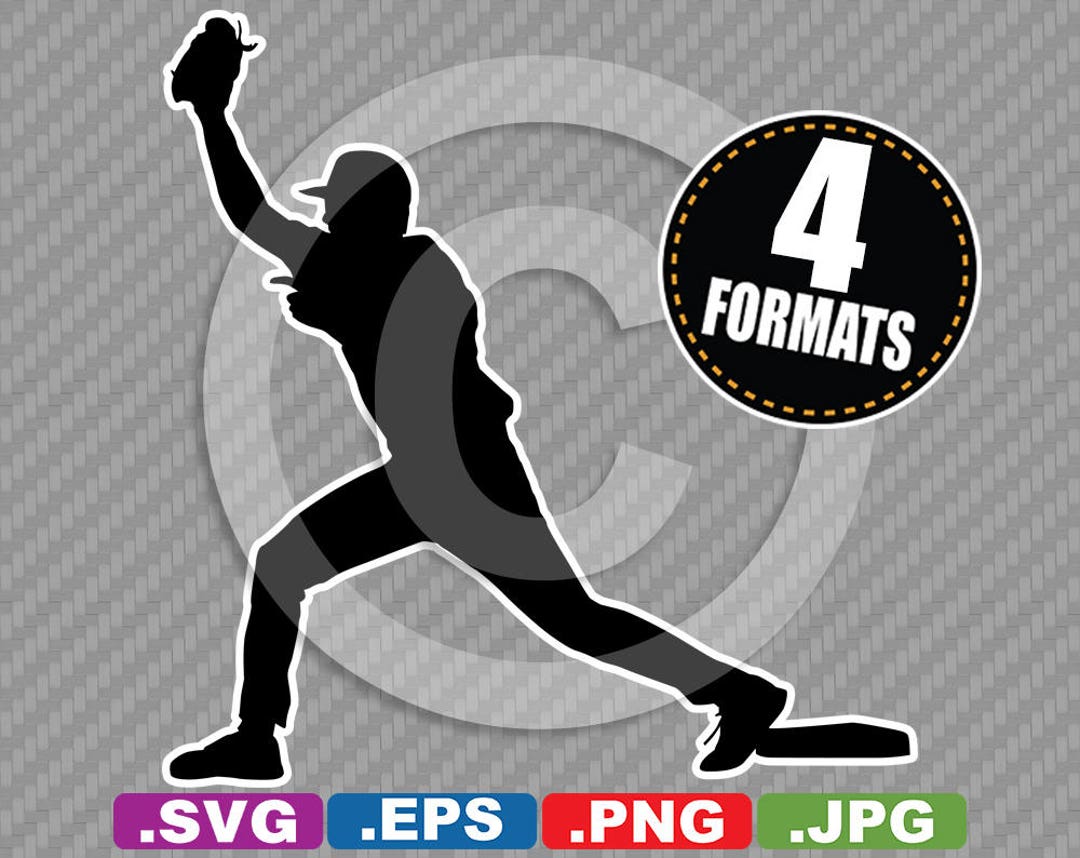 Baseball / First Baseman Clip Art Image SVG Cutting File Plus Eps, Jpg
