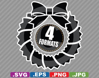 Christmas Wreath Clip Art Image - SVG cutting file Plus eps (vector), jpg, & png - INSTANT DOWNLOAD - Die Cut Sticker File