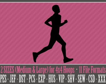 Male Marathon / Distance Runner / Jogging - Machine Embroidery Files - 2 Sizes - 4x4 Hoop - 11 Popular Formats - INSTANT DOWNLOAD