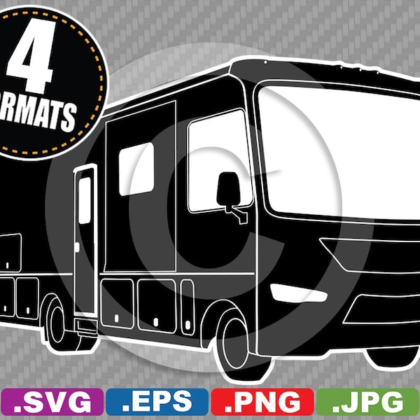 Motorhome / RV Clip Art Image - SVG cutting file Plus eps (vector), jpg, & png - Instant Download - includes Commercial Use License