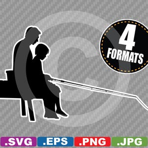 Père / Fils / Enfant Pêche Clip Art Image - Fichier de découpe SVG Plus eps, jpg, & png - TÉLÉCHARGEMENT INSTANTANÉ - inclut une licence d’utilisation commerciale