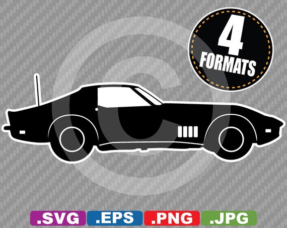1969 High Performance Sports Car Clip Art Image Svg Cutting Etsy