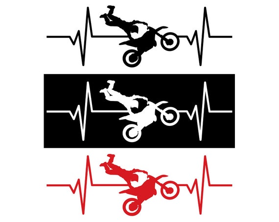 Dirt Bike Extreme Motocross Motorcycle Stunt Heartbeat Etsy