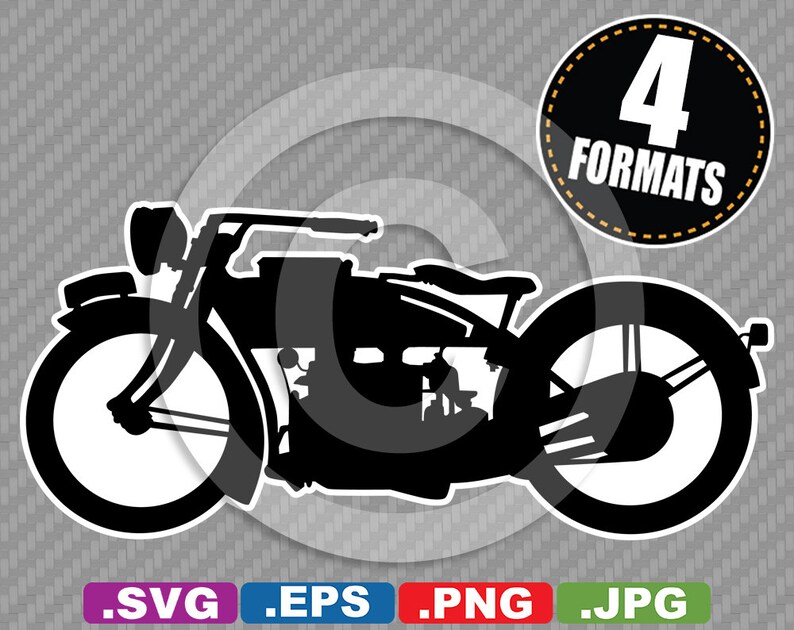 Download Vintage Antique Motorcycle Clip Art Image Svg Cutting File Etsy