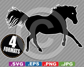 Horse / Stallion Clip Art Image - SVG cutting file Plus eps (vector), jpg, & png - INSTANT DOWNLOAD - includes Commercial Use License