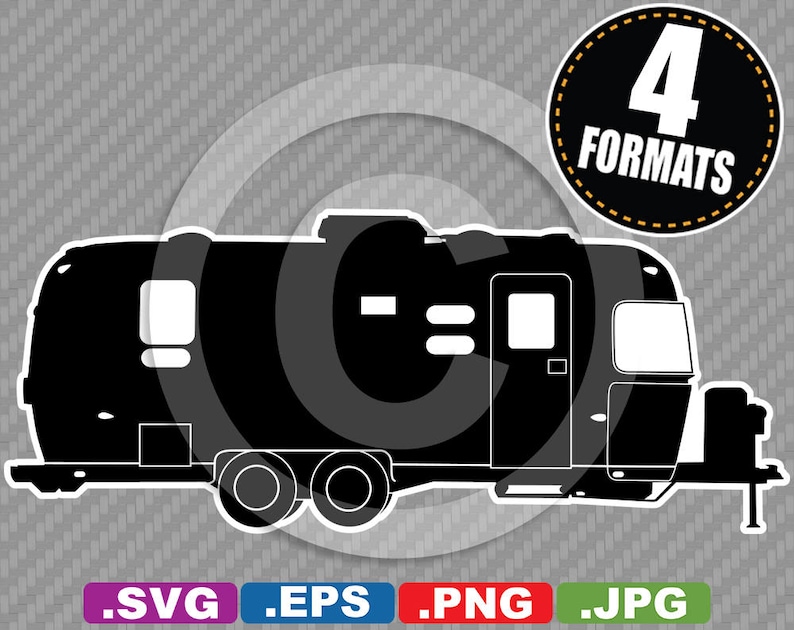 Download Travel Trailer / Camper / RV Clip Art Image SVG cutting ...