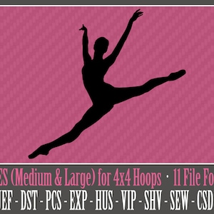 Ballet Dancer / Ballerina - Machine Embroidery Files - 2 Sizes - 4x4 Hoop - 11 Popular Formats - INSTANT DOWNLOAD