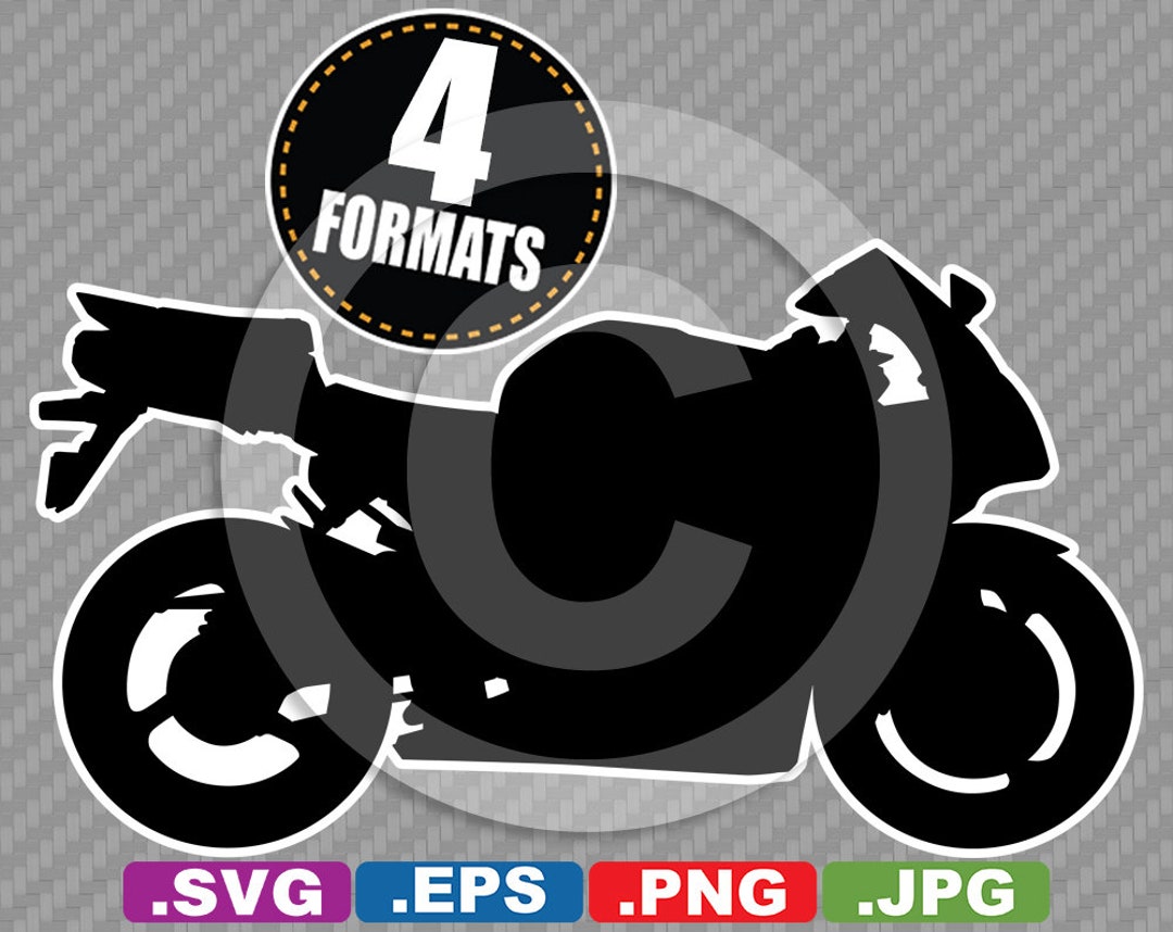 Sport Bike Clip Art Image SVG Cutting File Plus Eps vector, Jpg, & Png INSTANT DOWNLOAD Includes