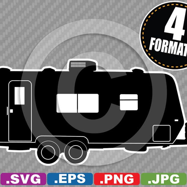 Travel Trailer / Camper / RV Clip Art Image - SVG cutting file Plus eps, jpg, & png - Instant Download - includes Commercial Use License