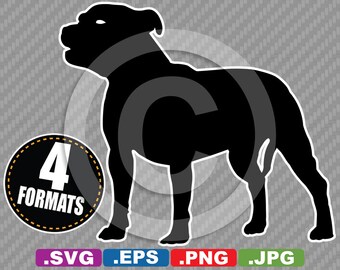 Staffordshire Bull Terrier Clip Art Image - SVG cutting file Plus eps, jpg, & png - INSTANT DOWNLOAD - includes Commercial Use License