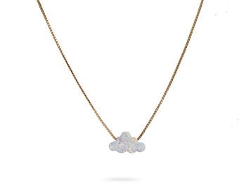White Opal cloud necklace,Opal Jewelry, White Opal necklace,Opal necklace,Cloud opal necklace,Opal Gold Necklace